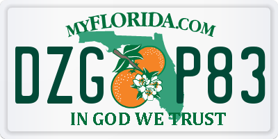 FL license plate DZGP83