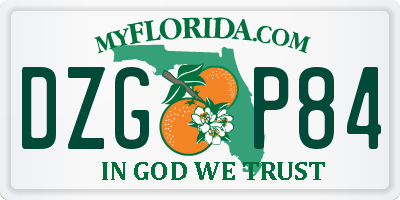 FL license plate DZGP84