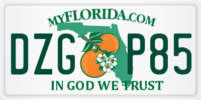 FL license plate DZGP85