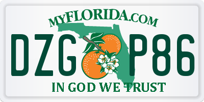 FL license plate DZGP86