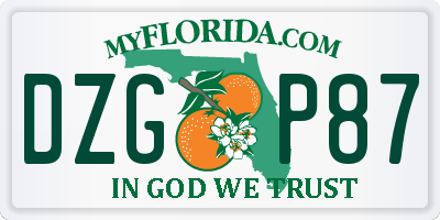 FL license plate DZGP87