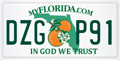 FL license plate DZGP91