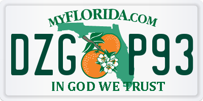 FL license plate DZGP93