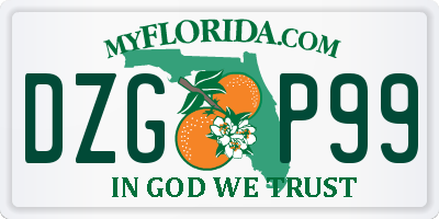 FL license plate DZGP99