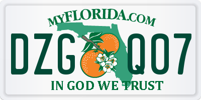 FL license plate DZGQ07