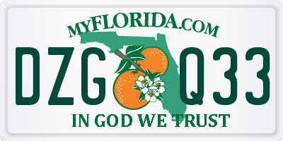 FL license plate DZGQ33