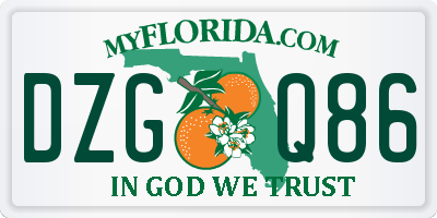 FL license plate DZGQ86