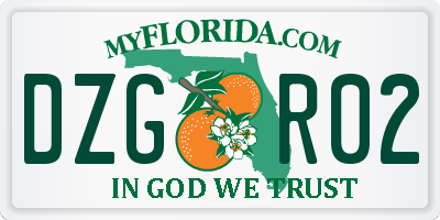 FL license plate DZGR02