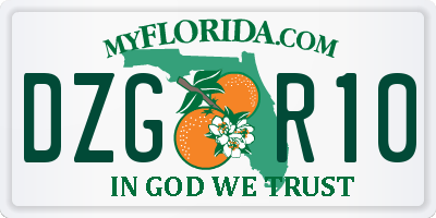FL license plate DZGR10