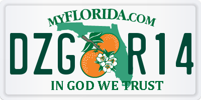 FL license plate DZGR14