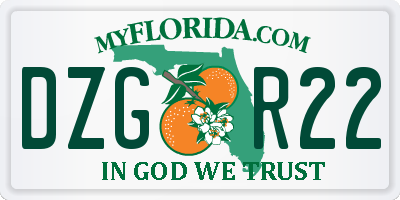 FL license plate DZGR22