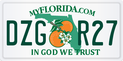 FL license plate DZGR27
