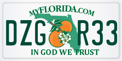 FL license plate DZGR33