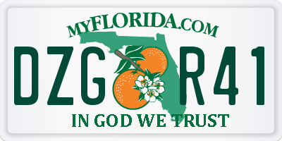 FL license plate DZGR41