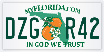 FL license plate DZGR42