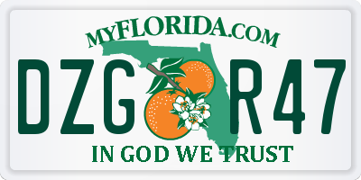 FL license plate DZGR47