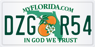 FL license plate DZGR54