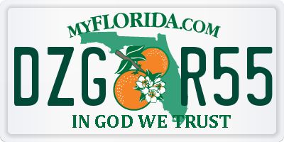 FL license plate DZGR55