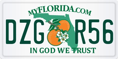 FL license plate DZGR56
