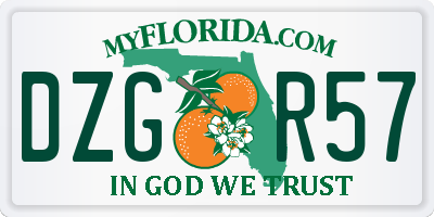 FL license plate DZGR57