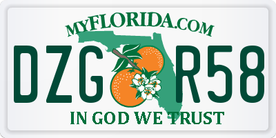 FL license plate DZGR58