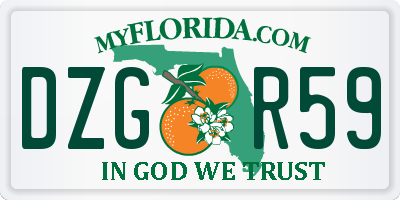 FL license plate DZGR59