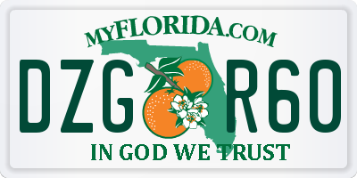 FL license plate DZGR60