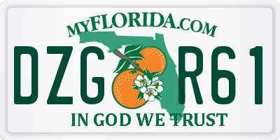 FL license plate DZGR61
