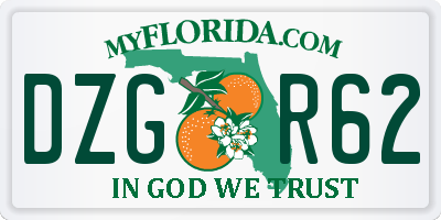 FL license plate DZGR62