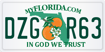 FL license plate DZGR63
