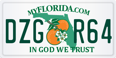 FL license plate DZGR64