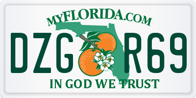 FL license plate DZGR69