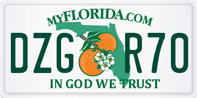 FL license plate DZGR70