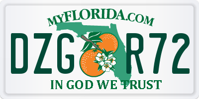 FL license plate DZGR72