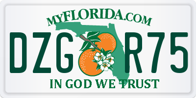 FL license plate DZGR75
