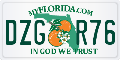 FL license plate DZGR76