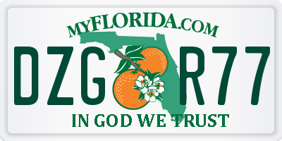 FL license plate DZGR77