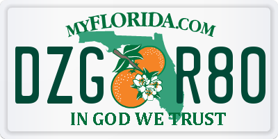 FL license plate DZGR80
