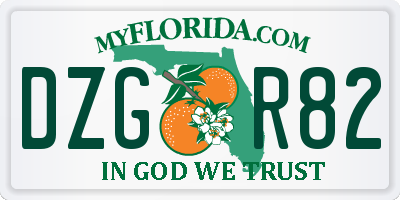 FL license plate DZGR82