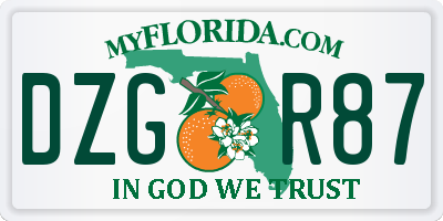 FL license plate DZGR87