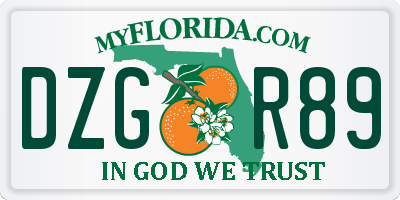 FL license plate DZGR89