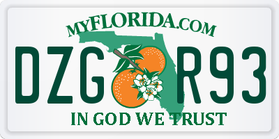 FL license plate DZGR93