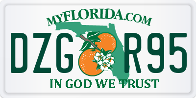FL license plate DZGR95