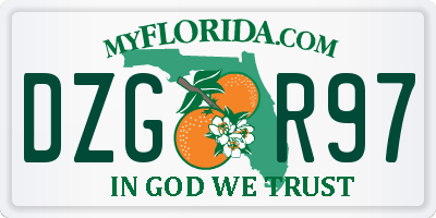FL license plate DZGR97