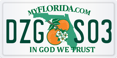 FL license plate DZGS03