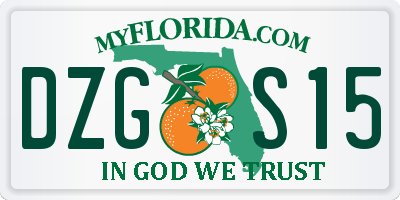FL license plate DZGS15