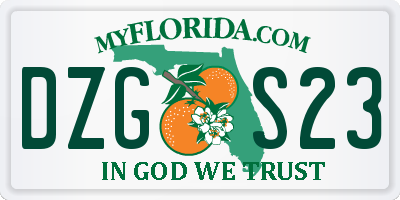 FL license plate DZGS23