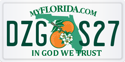 FL license plate DZGS27