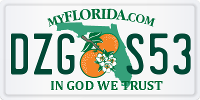 FL license plate DZGS53