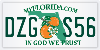 FL license plate DZGS56
